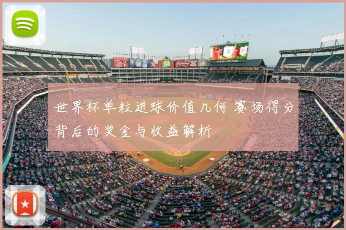 世界杯单粒进球价值几何 赛场得分背后的奖金与收益解析